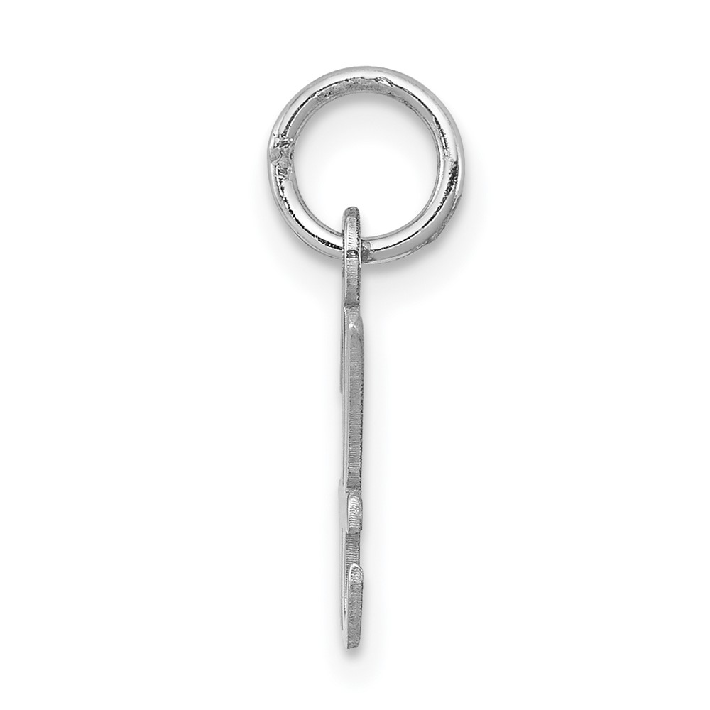 Sterling Silver Rhodium-plated Script Letter H Initial Charm (QC5080H)