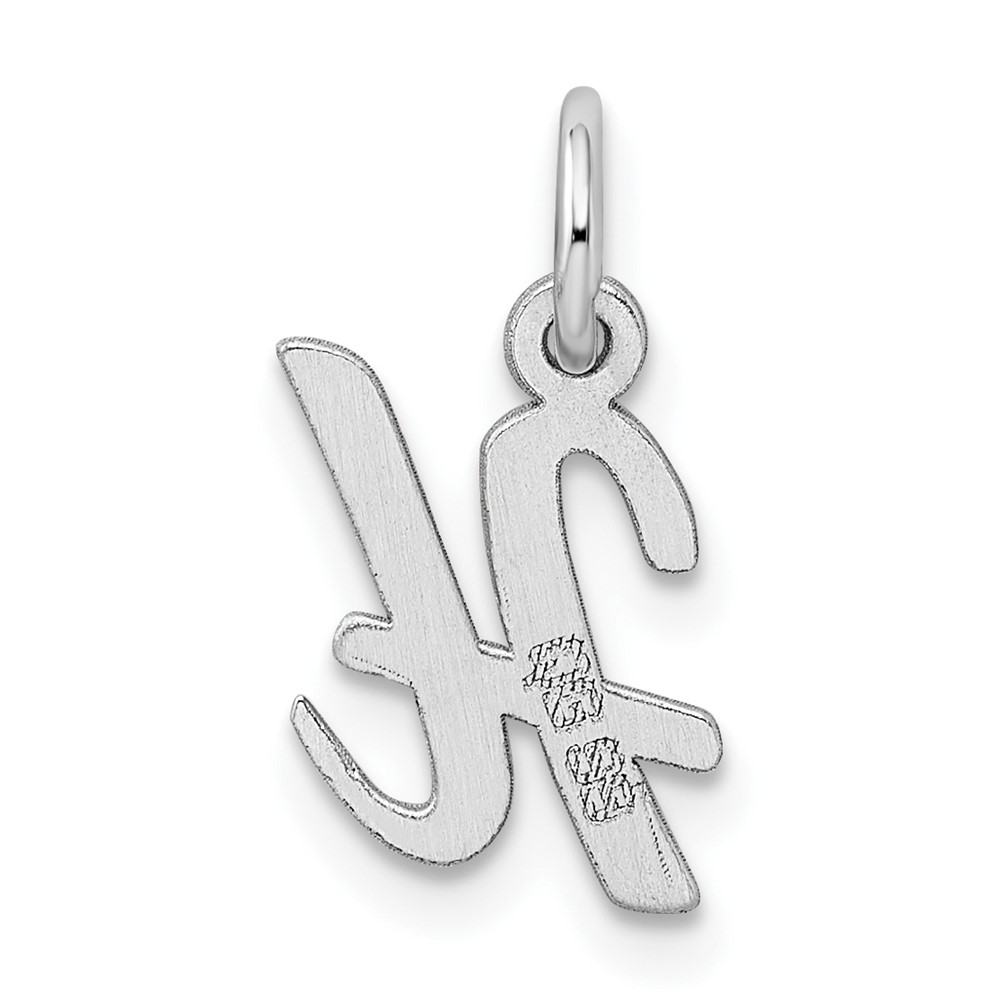 Sterling Silver Rhodium-plated Script Letter H Initial Charm (QC5080H)