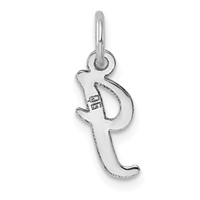 Sterling Silver Rhodium-plated Script Letter I Initial Charm view 3