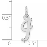 Sterling Silver Rhodium-plated Script Letter I Initial Charm view 4