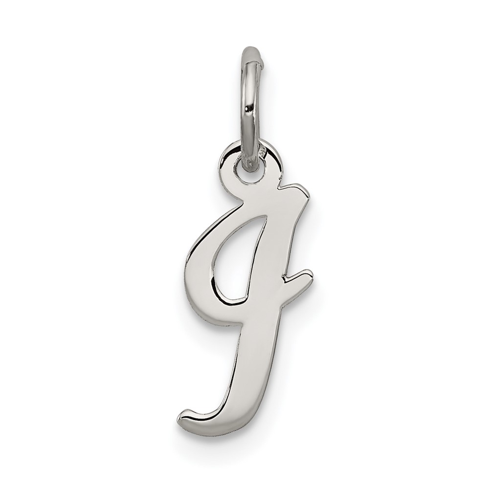 Sterling Silver Rhodium-plated Script Letter I Initial Charm (QC5080I)