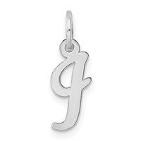 Sterling Silver Rhodium-plated Script Letter I Initial Charm view 1