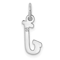 Sterling Silver Rhodium-plated Script Letter J Initial Charm view 4