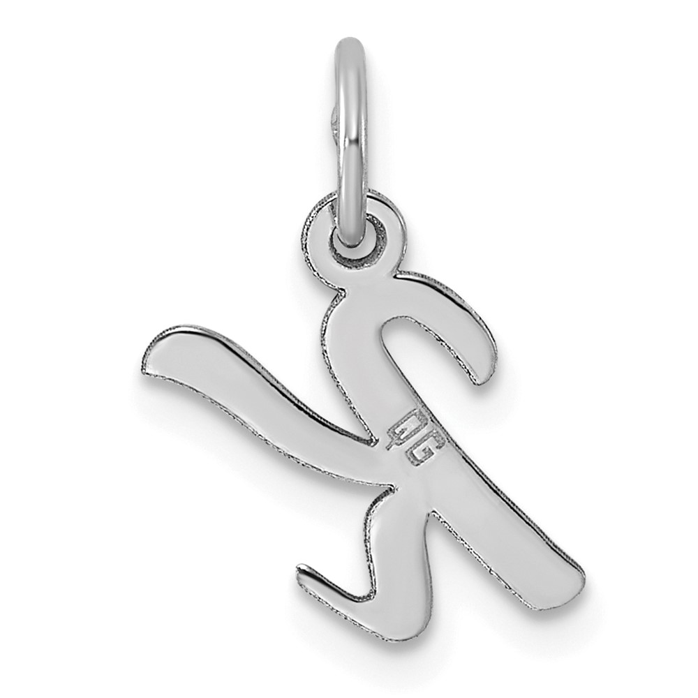 Sterling Silver Rhodium-plated Script Letter K Initial Charm (QC5080K)