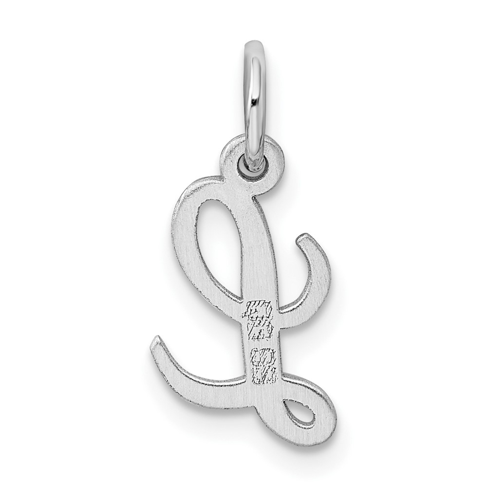 Sterling Silver Rhodium-plated Script Letter L Initial Charm (QC5080L)
