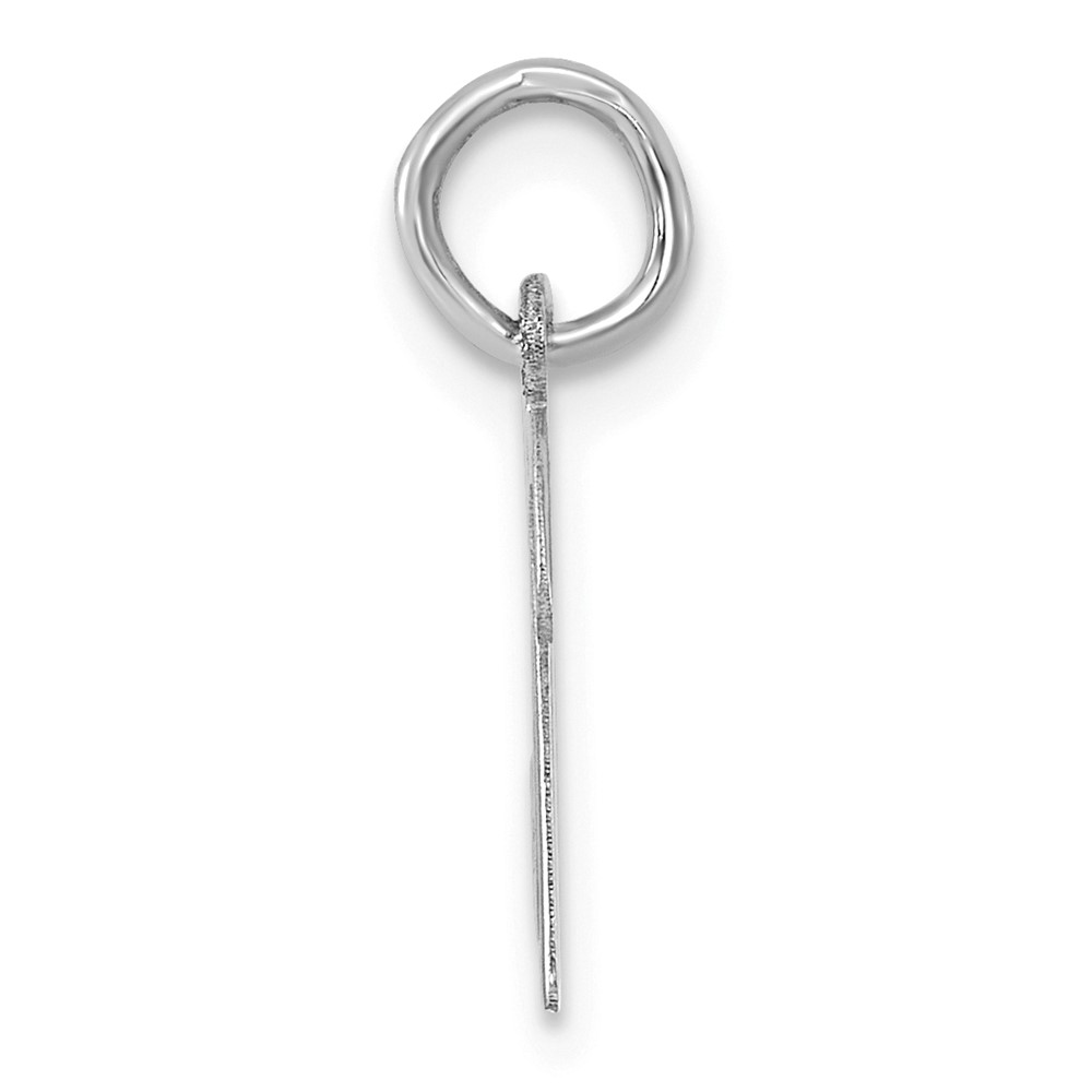 Sterling Silver Rhodium-plated Script Letter N Initial Charm (QC5080N)