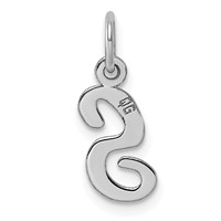 Sterling Silver Rhodium-plated Script Letter S Initial Charm view 3