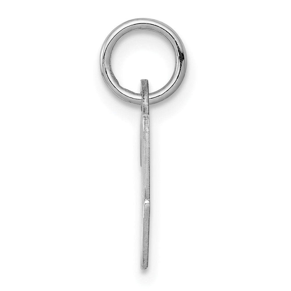 Sterling Silver Rhodium-plated Script Letter W Initial Charm (QC5080W)