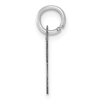 Sterling Silver Rhodium-plated Script Letter W Initial Charm view 2