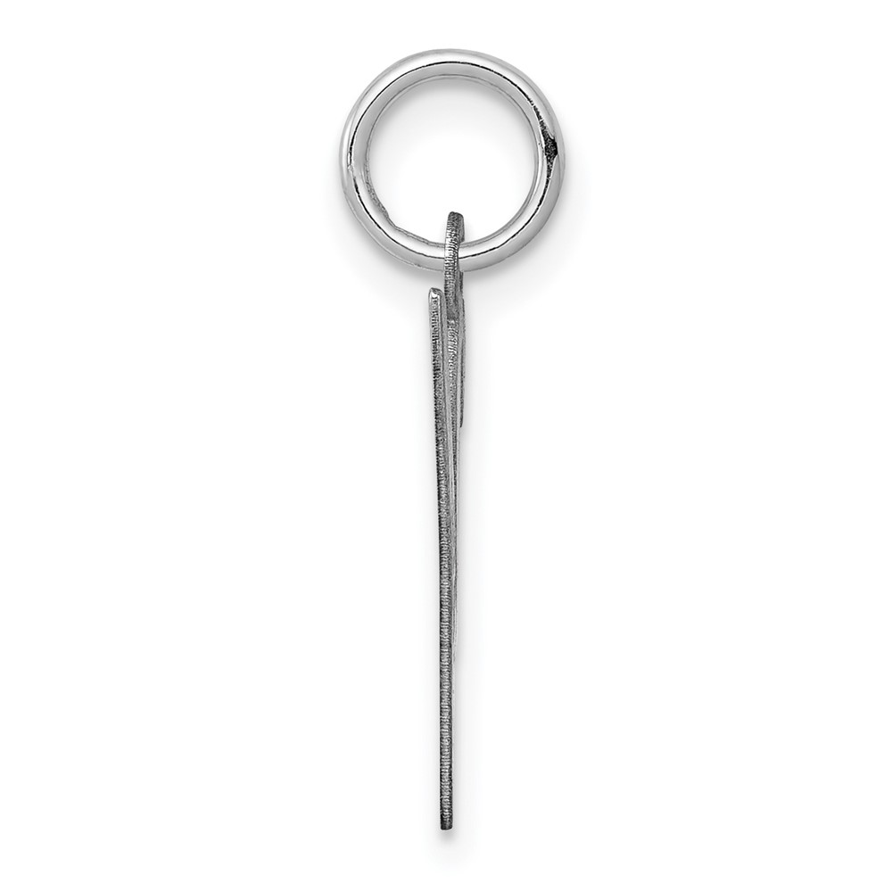 Sterling Silver Rhodium-plated Small Script Letter Y Initial Charm (QC5080Y)