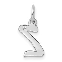 Sterling Silver Rhodium-plated Script Letter Z Initial Charm view 3