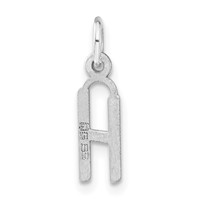 Sterling Silver Small Slanted Block Initial H Charm view 4
