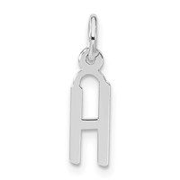 Sterling Silver Small Slanted Block Initial H Charm view 1
