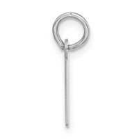 Sterling Silver Polished Small Slanted Block Initial I Charm view 2