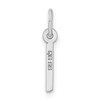 Sterling Silver Polished Small Slanted Block Initial I Charm view 4