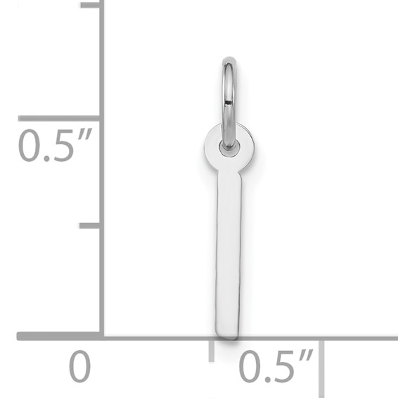 Sterling Silver Polished Small Slanted Block Initial I Charm