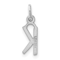 Sterling Silver Small Slanted Block Initial K Charm view 4