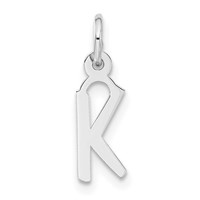 Sterling Silver Small Slanted Block Initial K Charm view 1
