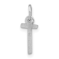 Sterling Silver Polished Small Slanted Block Initial T Charm view 4