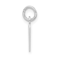 Sterling Silver Small Slanted Block Initial V Charm view 2