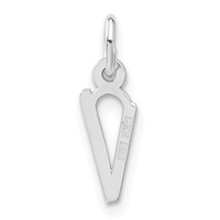 Sterling Silver Small Slanted Block Initial V Charm view 4