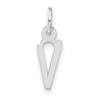Sterling Silver Small Slanted Block Initial V Charm view 1