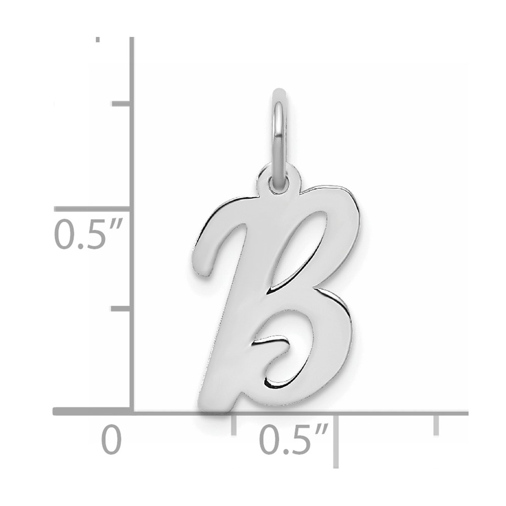 Sterling Silver Rhodium-plated Script Letter B Initial Charm (QC5082B)