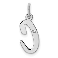 Sterling Silver Rhodium-plated Script Letter C Initial Charm view 3