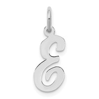Sterling Silver Rhodium-plated Script Letter E Initial Charm view 1