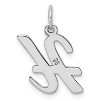 Sterling Silver Rhodium-plated Script Letter H Initial Charm view 3