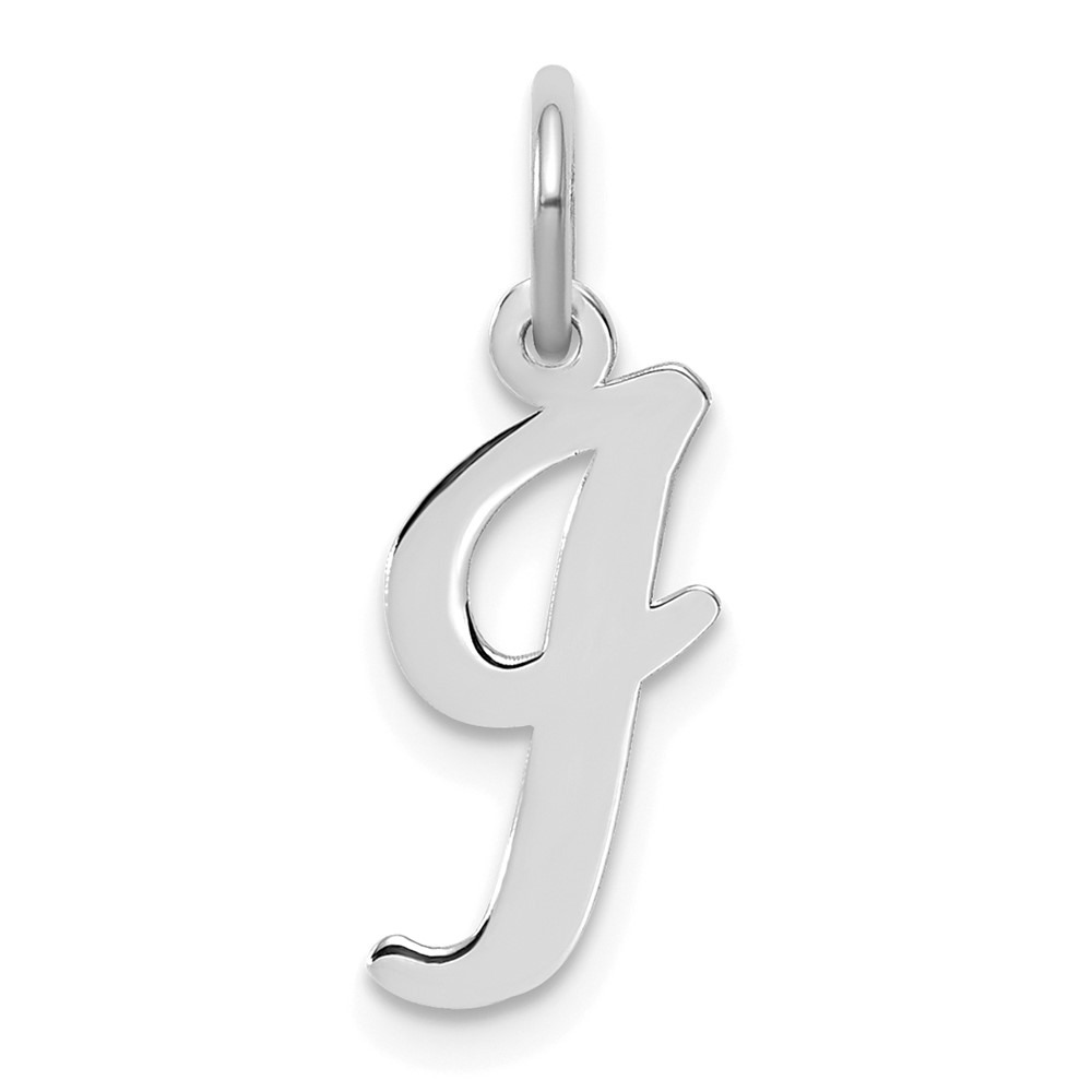 Sterling Silver Rhodium-plated Script Letter I Initial Charm