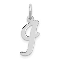 Sterling Silver Rhodium-plated Script Letter I Initial Charm view 1