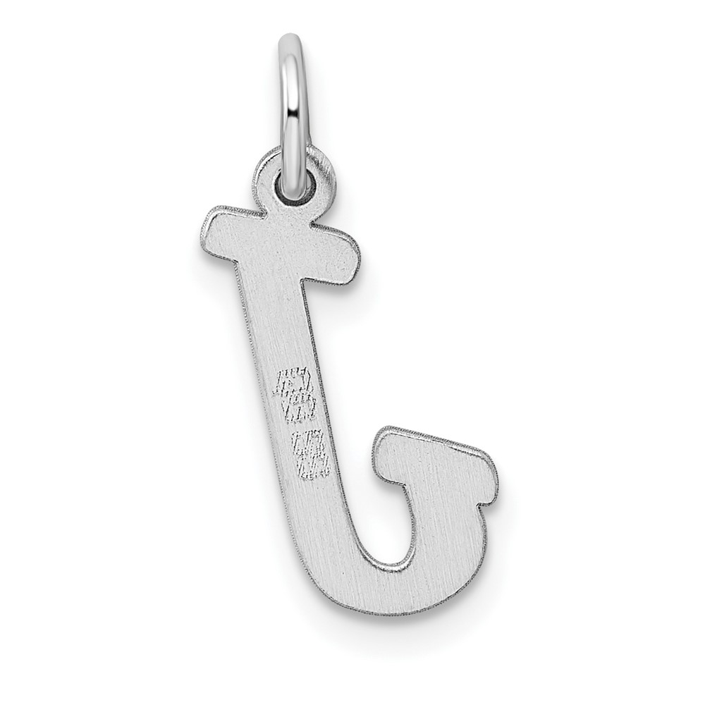 Sterling Silver Rhodium-plated Script Letter J Initial Charm (QC5082J)