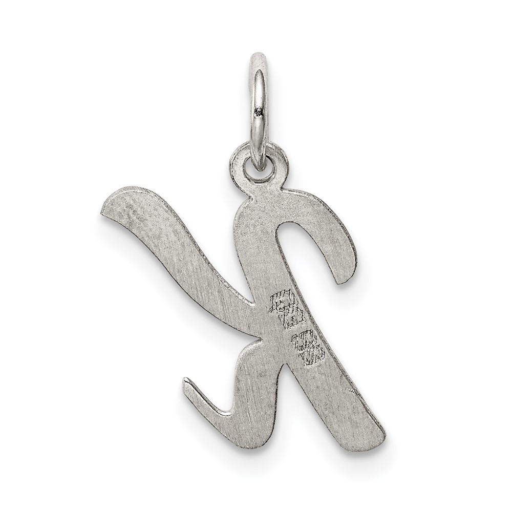 Sterling Silver Rhodium-plated Script Letter K Initial Charm (QC5082K)