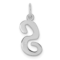Sterling Silver Rhodium-plated Script Letter S Initial Charm view 4
