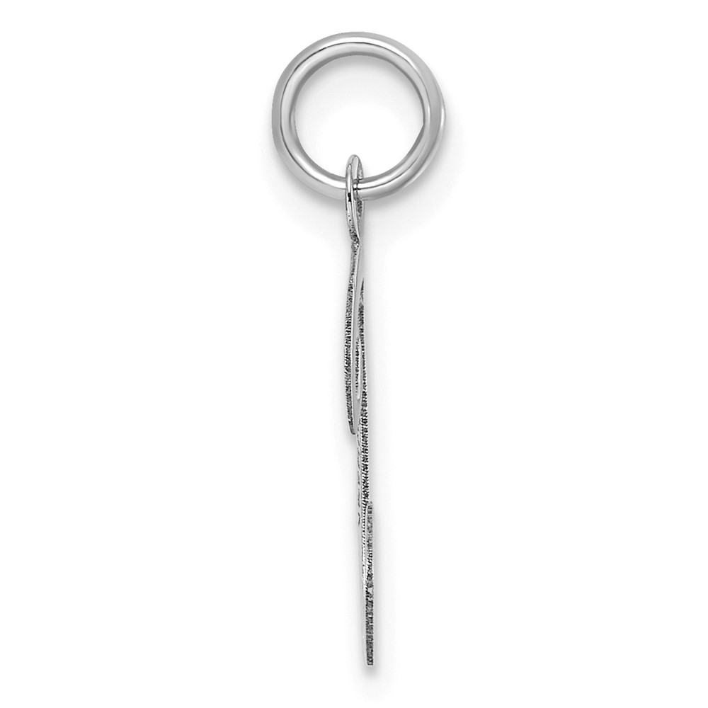 Sterling Silver Rhodium-plated Script Letter T Initial Charm (QC5082T)