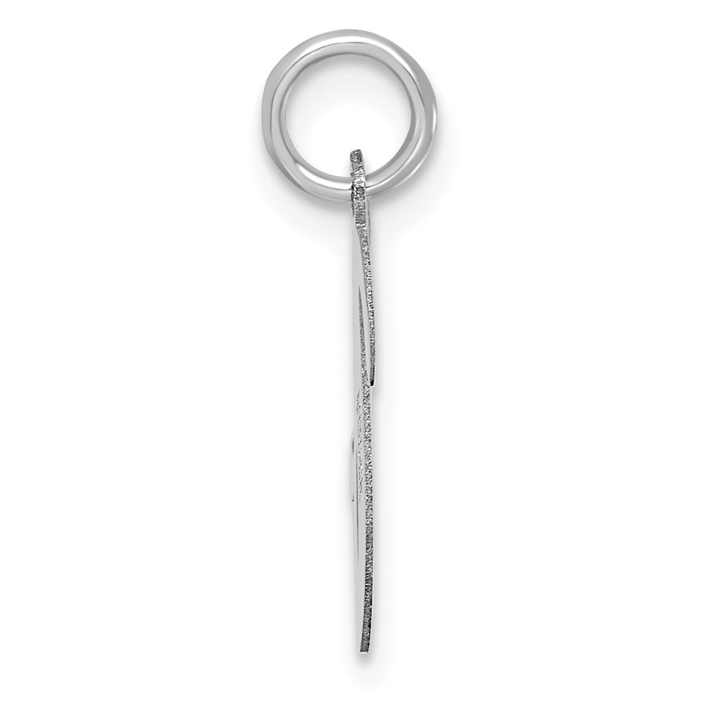 Sterling Silver Rhodium-plated Script Letter V Initial Charm (QC5082V)