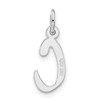 Sterling Silver Medium Slanted Block Initial C Charm view 4