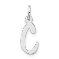 Sterling Silver Medium Slanted Block Initial C Charm view 1