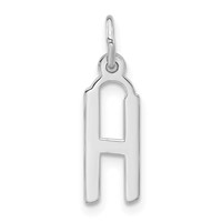 Sterling Silver Polished Medium Slanted Block Initial H Charm view 1