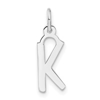 Sterling Silver Medium Slanted Block Initial K Charm view 1