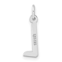 Sterling Silver Medium Slanted Block Initial L Charm view 4