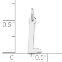 Sterling Silver Medium Slanted Block Initial L Charm view 3