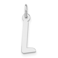 Sterling Silver Medium Slanted Block Initial L Charm view 1