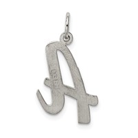 Sterling Silver Rhodium-plated Script Letter a Initial Charm view 4