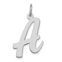 Sterling Silver Rhodium-plated Script Letter a Initial Charm view 1