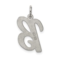 Sterling Silver Rhodium-plated Script Letter B Initial Charm view 4
