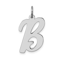Sterling Silver Rhodium-plated Script Letter B Initial Charm view 1