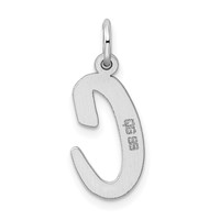 Sterling Silver Rhodium-plated Script Letter C Initial Charm view 3