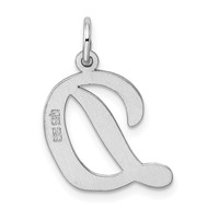 Sterling Silver Rhodium-plated Script Letter D Initial Charm view 3
